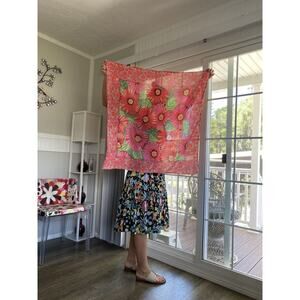 ANNE KLEIN Vintage Scarf Rectangular Floral Print